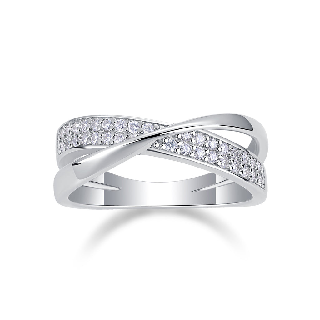Wrap Around The Diamond Ring Luxury Fashion Set Moissanite Silver Ring