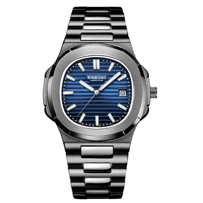 Men's Simple Watches Analogue Quartz Wrist Watch Leisure Waterproof Watch Date Calendar Luminous Watch with Stainless Steel Strap for Men