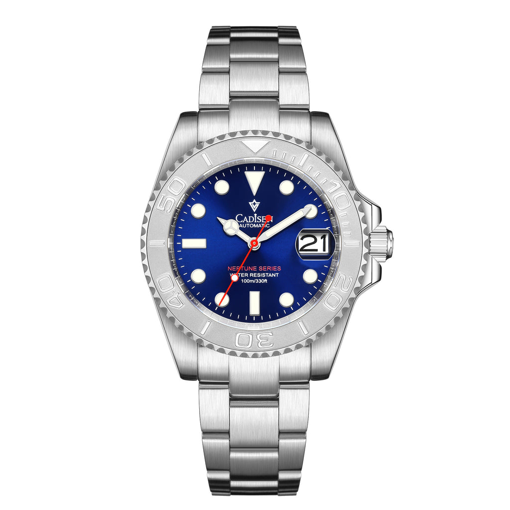 CADISEN Orologi meccanici da uomo di alta marca, orologio automatico di lusso in zaffiro NH35, orologio Yacht-Master 40 in acciaio inossidabile, orologio meccanico luminoso