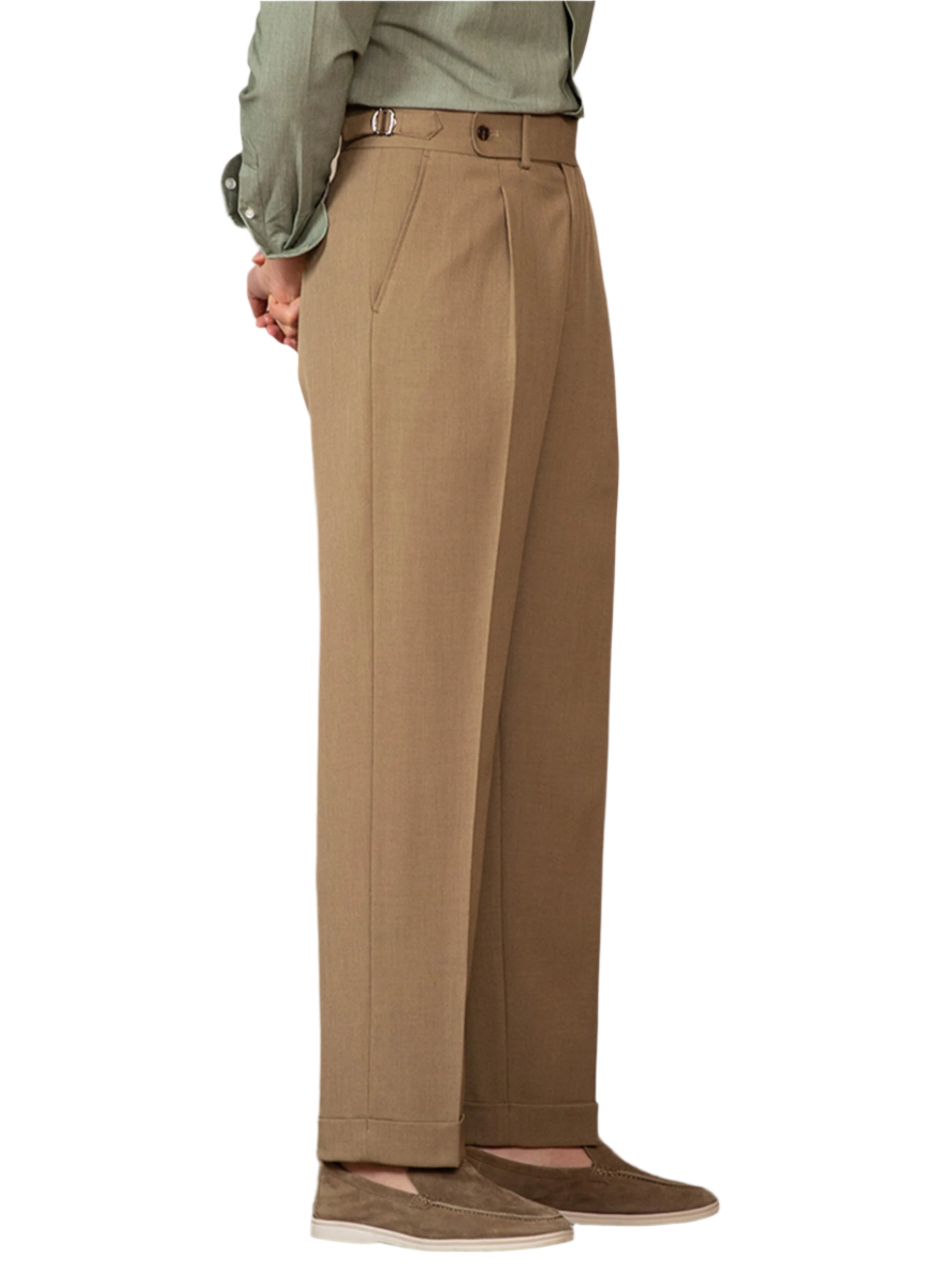 Men's Italian Neapolitan High-waisted Solid Color Straight Versatile Pants Casual Long Suit Pants Men's Casual Formal Pants