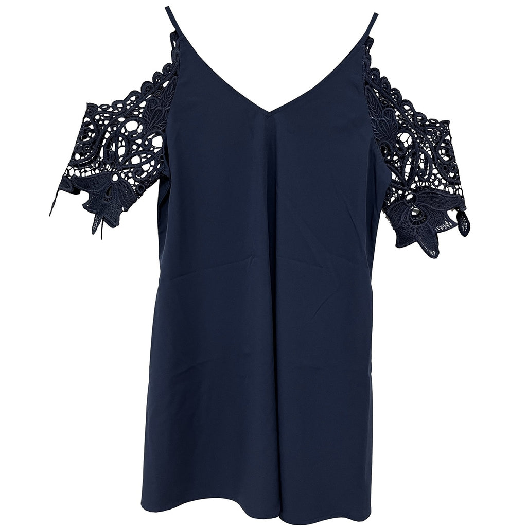 Nieuwe lente/zomer/herfstjurk met V-hals en jarretels en holle mouwen voor dames 