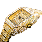 Men Luxury Rhinstone Crafted Quartz Watch Waterproof Classic Square Fashionable Man's  Hip Hop Quartz Wristwatches