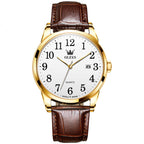 Couple OLEVS Classic Wrist Watch Men's Women Stainless Steel Leather Belt Fashionable  Quartz Casual Wristwatch