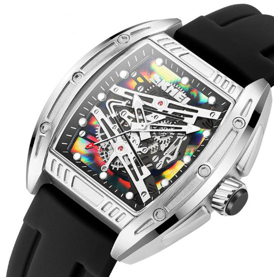 SKMEI Hollow Sheet Plate Trendy Barrel-shaped Waterproof Luminous Fashion Quartz Watch For Men