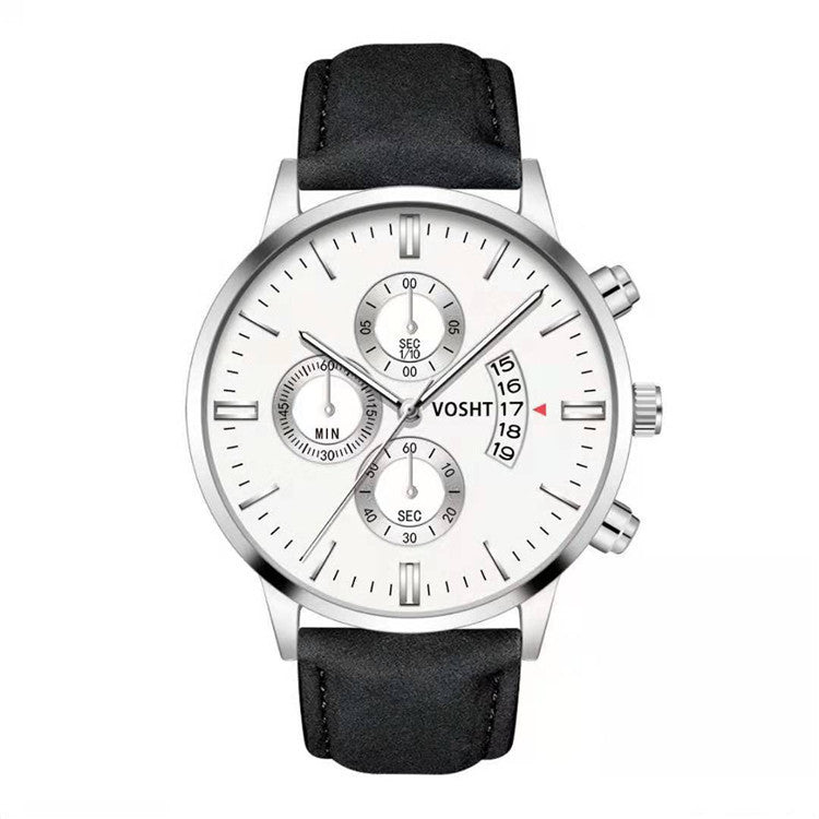 Men's Business Watch Three-eye six-point scale with calendar watch