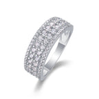 Multi-row Diamond Ring Luxury Fashion Set Moissanite Silver Ring