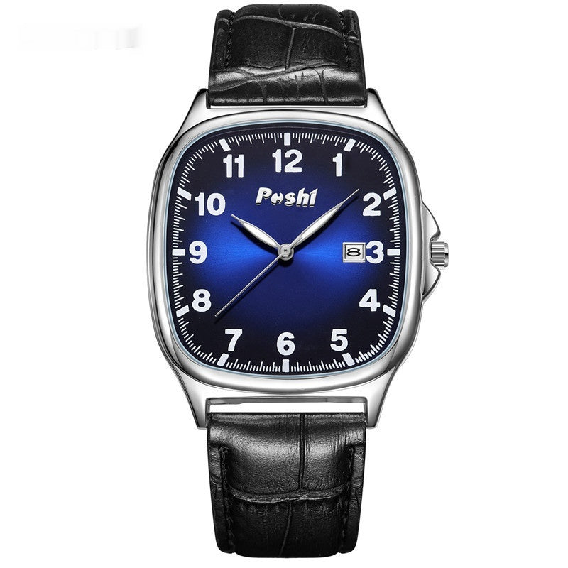 POSHI Men Quartz Watch Fashion Leather Strap Quartz Watches Waterproof Luminous Calendar Luxury Casual Sport Men's Wristwatch Male Clock - Acquisti Online