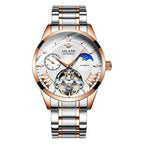 Orologio meccanico automatico da uomo popolare, scheletro impermeabile