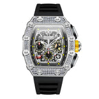 Orologio meccanico multifunzionale alla moda, nuovo, stile Full Diamond