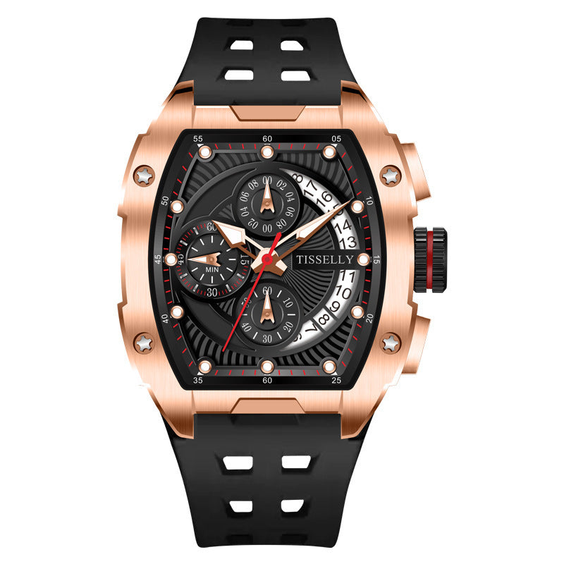 TISSELLY TIS6622 Man Waterproof Barrel-shaped Watch - Acquisti Online