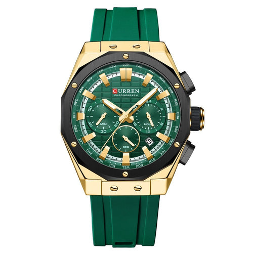 CURREN 8464 Man Fashion Silicone Strap Chronograph Sports Watch - Acquisti Online