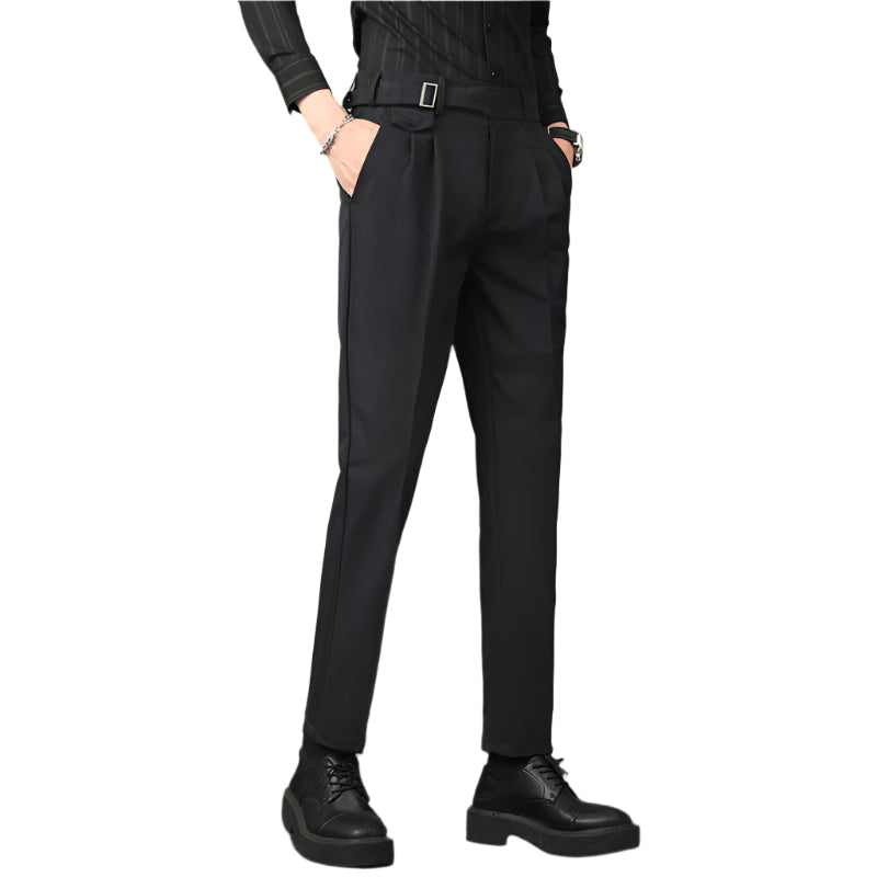 Heren modieuze zakelijke casual formele broeken micro-elasticiteit midden taille herenbroeken slim fit heren casual broeken