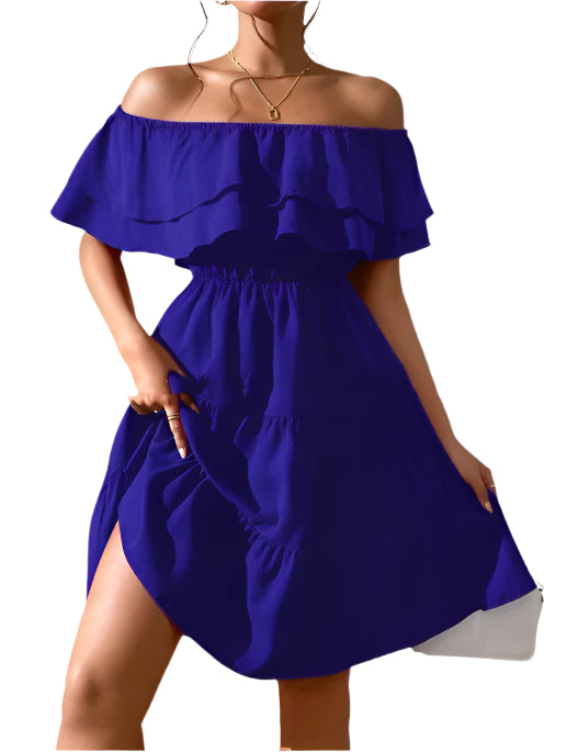 Effen kleur casual damesjurk van gemiddelde lengte, lente en zomer, perfect voor elke outfit