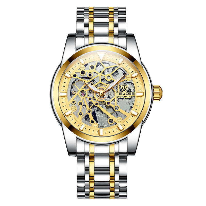 Fashionable Stainless Steel Hollow Luminous Men's Watch