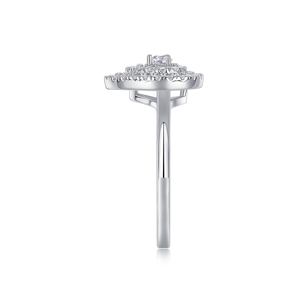 Set Of Large Diamond Rings Luxury Fashion Set With Moissanite Silver Rings