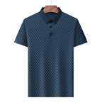 Men's Lapel Polo Shirt Short-Sleeved T-shirt Business Casual Loose Men's Short Sleeve Breathable Ice Silk Seamless Shirt