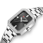 Curren Women's Quartz Wristwatches Stainless Steel Waterproof Luxury Rhinstones Women Automatic Quartz Watches