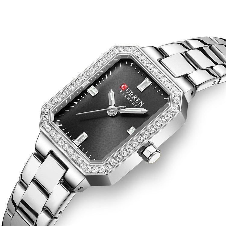 Curren Women's Quartz Wristwatches Stainless Steel Waterproof Luxury Rhinstones Women Automatic Quartz Watches