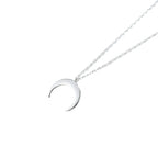 Simple Moon Pendant Sterling Silver Clavicle Chain