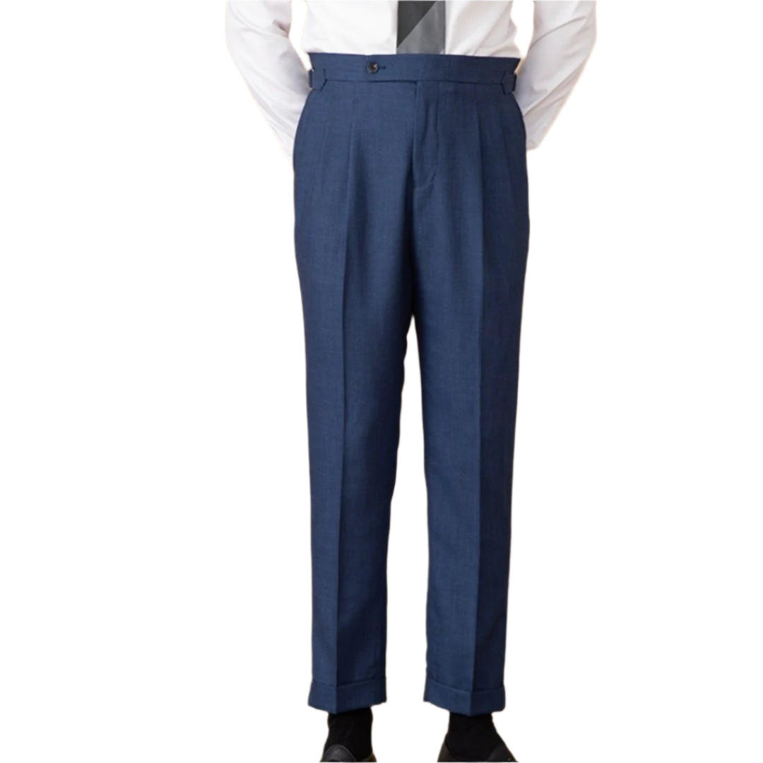 Heren modieuze zakelijke casual formele broek effen kleur Naples hoge taille rechte buis heren casual formele broek