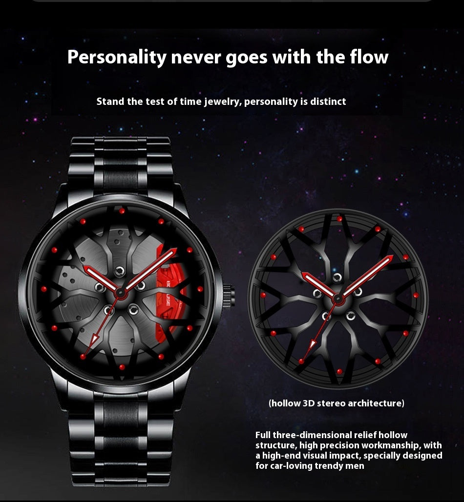 Men's Luxury Car Wheel Watch for Men Brand AMG Rim Dial Fashion Men's Watch 3D Waterproof Men's Watch