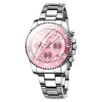 BIDEN Women's Stainless Steel Quartz Watch Fashion Multifunctional Quartz Waterproof Business Women's Watch