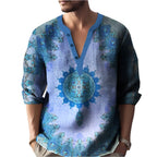 Bedrukte casual V-hals heren losse jacquard trui lange mouw
