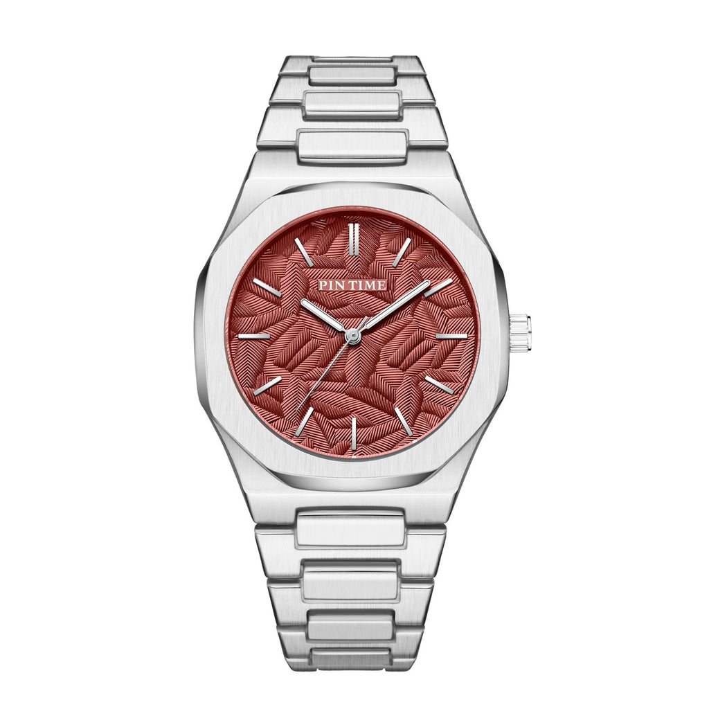 PINTIME Women Fashionable Quartz Watch Stainless Steel Waterproof Luminous Autometic Movemen Women Watch