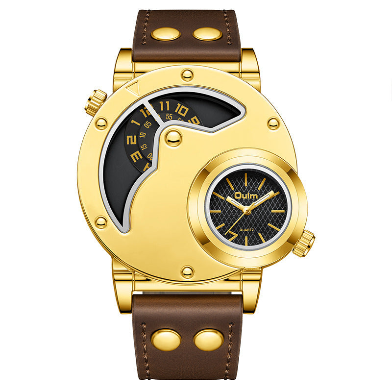 Oulm New Antique Style Unique Design Men's Watch High Quality Leather Strap Men Business Sports Quartz Watch Relogio Masculino - Acquisti Online