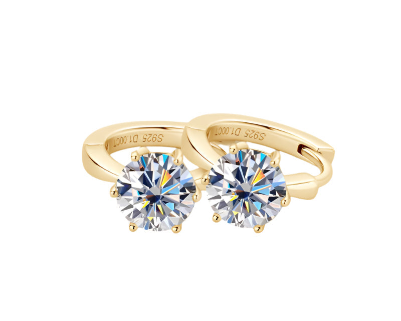 Fashion Simple Moissanite Ear Ring S925 Silver Earrings