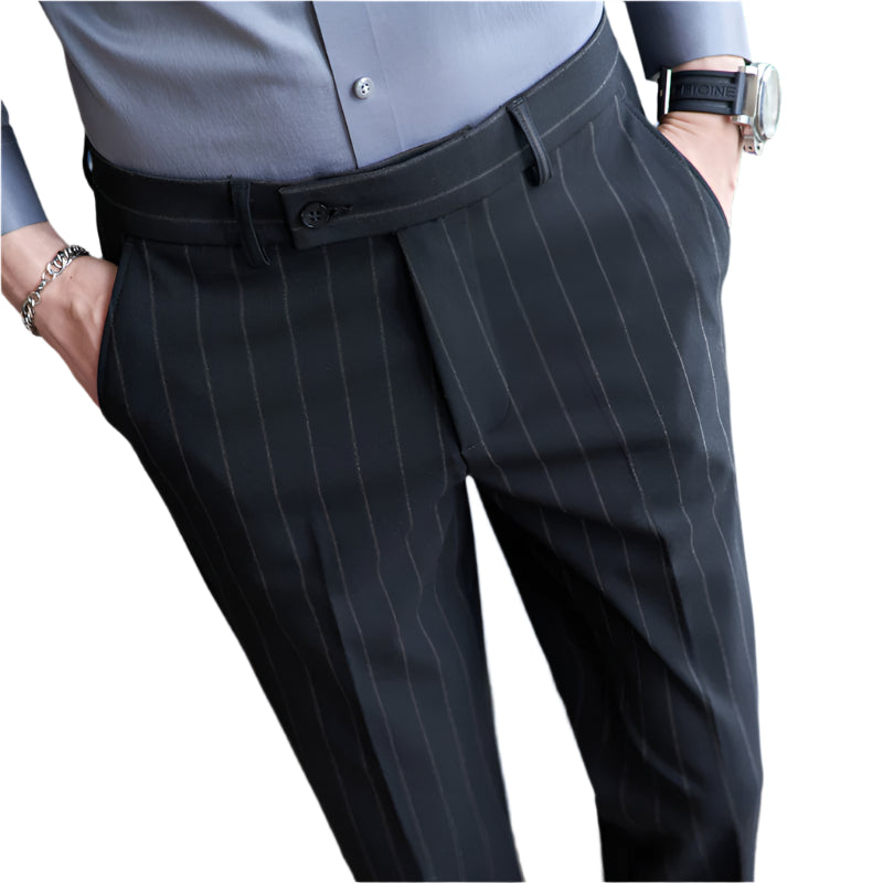 Yarn-dyed Light Luxury Striped Texture Men's Suit Pants Stretch Casual