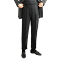 Men's Italian Long Suit Pants Retro Naples Striped High-Waisted Straight Pants Casual Versatile Striped Men's Suit Pants