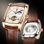 LIGE ManLuxury Automatic Leather Band Watch - Acquisti Online