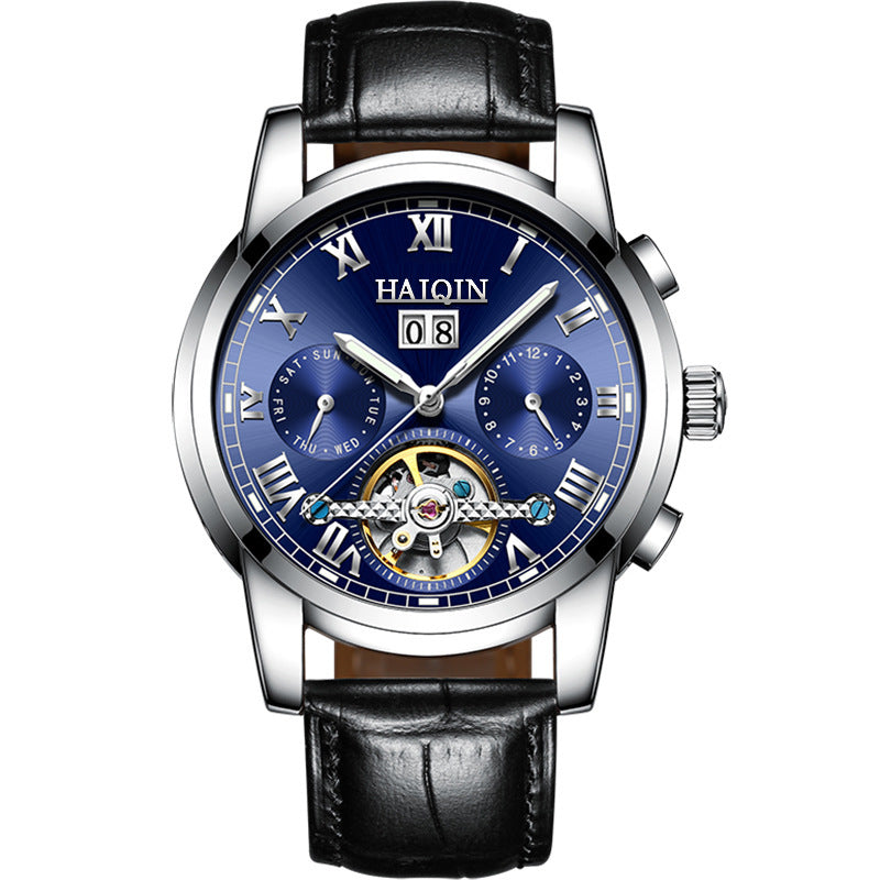Orologio meccanico automatico da uomo con tourbillon cavo luminoso e impermeabile alla moda