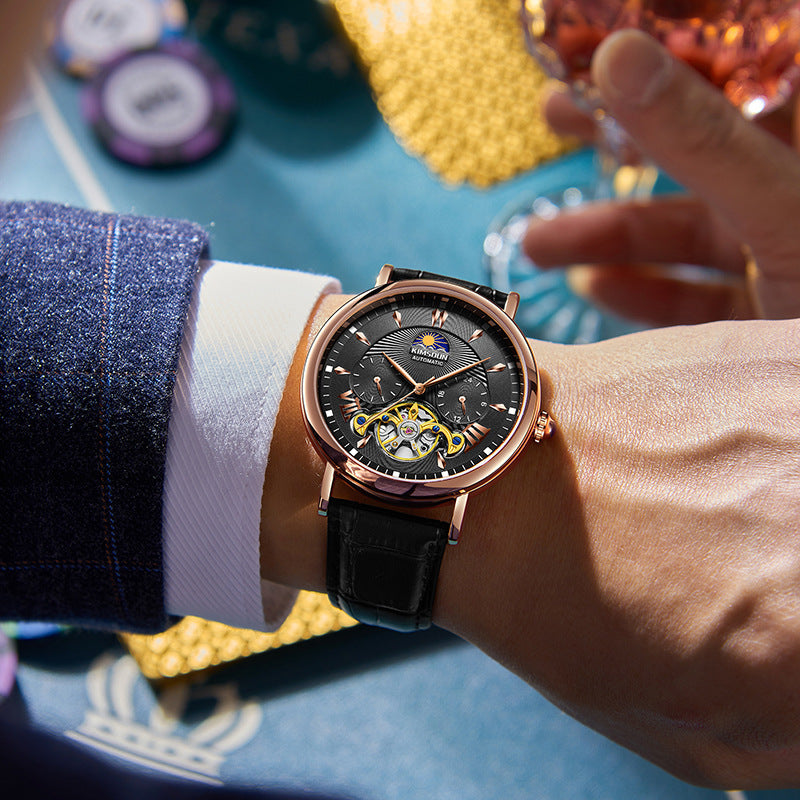 Orologio meccanico automatico da uomo Sun Moon Star Watch