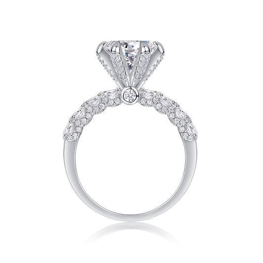 Lady Luck Diamond Ring Luxury Fashion Set Moissanite Silver Ring
