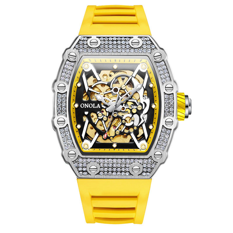 ONOLA Luxury Automatic Mechanic Fashion Men's Silicone Band Waterproof Mechanical Watch