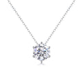 Luxe damesketting van S925 sterling zilver met moissanite diamanten hanger in ronde vorm.
