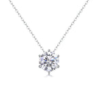Women Luxury Necklace S925 Sterling Silver Moissanite Diamond Pendant Necklace Round Shape Women Silver Necklace