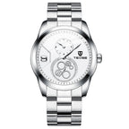 Orologio meccanico automatico da uomo Tevise Luxury Brand con cinturino in pelle originale in acciaio inossidabile, orologio da polso meccanico da uomo