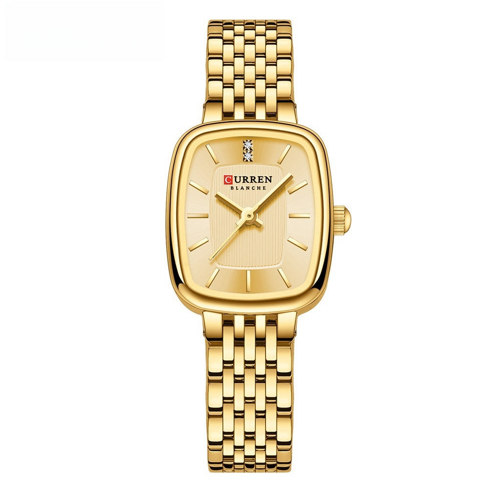 CURRN 9093 Women's Luxury Quartz Watch Fashion Leisure Diamond Simple Steel Strip Women Quartz Wristwatch