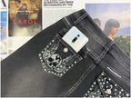 European And American Hot Pants Rhinestone Elastic Slim Fit Slimming Skinny Denim Trousers - Acquisti Online