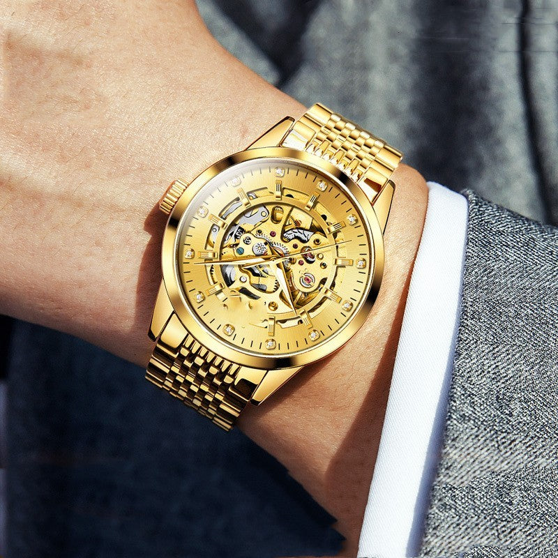 Orologio da uomo completamente automatico meccanico con cassa cava