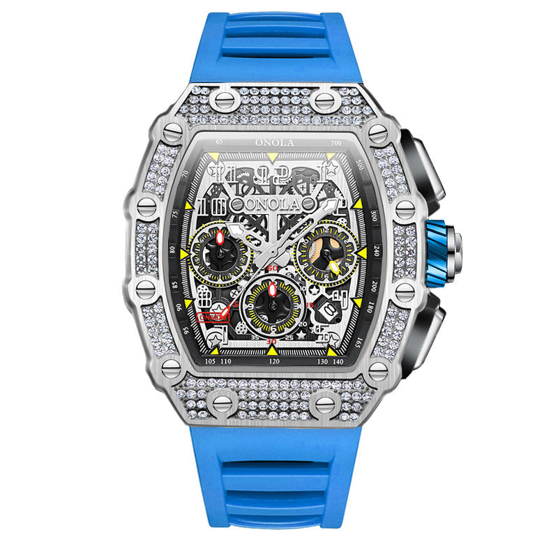 Orologio meccanico multifunzionale alla moda, nuovo, stile Full Diamond