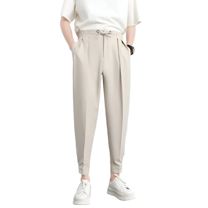 Men's Fashionable Slim Line Casual Pants High-waisted Striped Business Formal Suit Pants Men's Casual Slim Trousers Pants