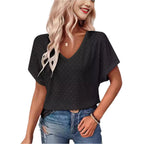 Hollow Jacquard dames T-shirt