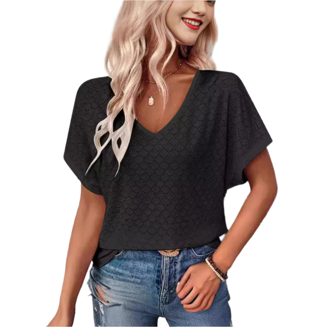 Hollow Jacquard dames T-shirt