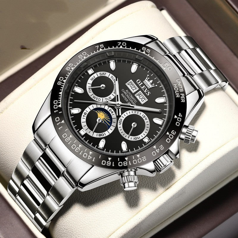 OLEVS 6654 Good Quality Men Watches the Chase OEM Stainless Steel Luxury Brand Sport Luminous Waterproof Tourbillon Watch