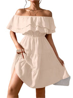 Effen kleur casual damesjurk van gemiddelde lengte, lente en zomer, perfect voor elke outfit