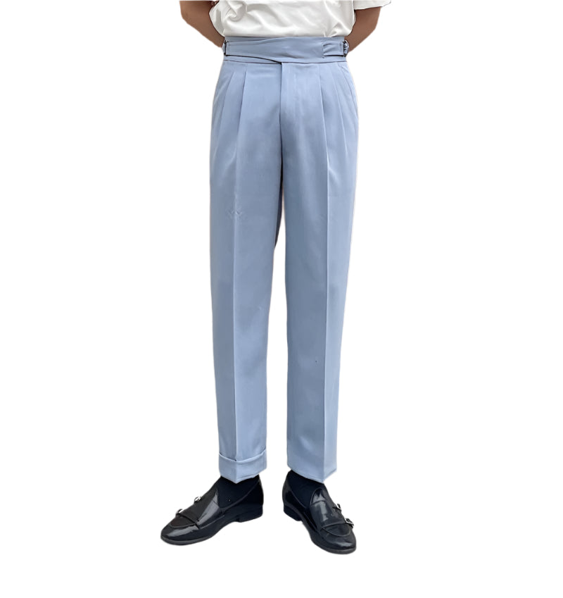 Men's Fashionable Casual Formal Pants British Style Leisure Commute Solid Color pant Mid Waist Men's Casual Pants